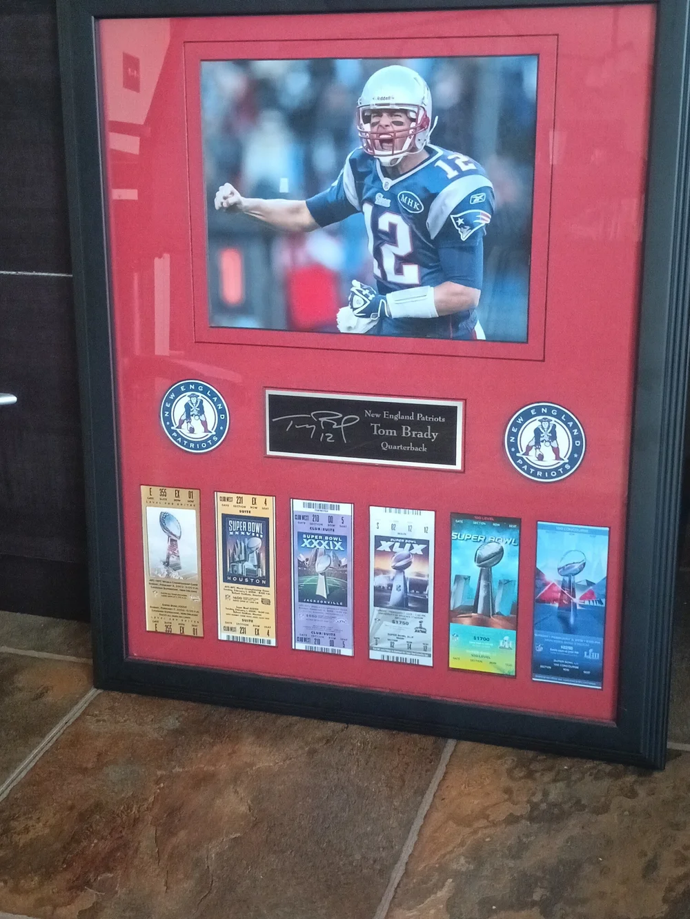 Tom Brady Framed Sports Memorabilia Display